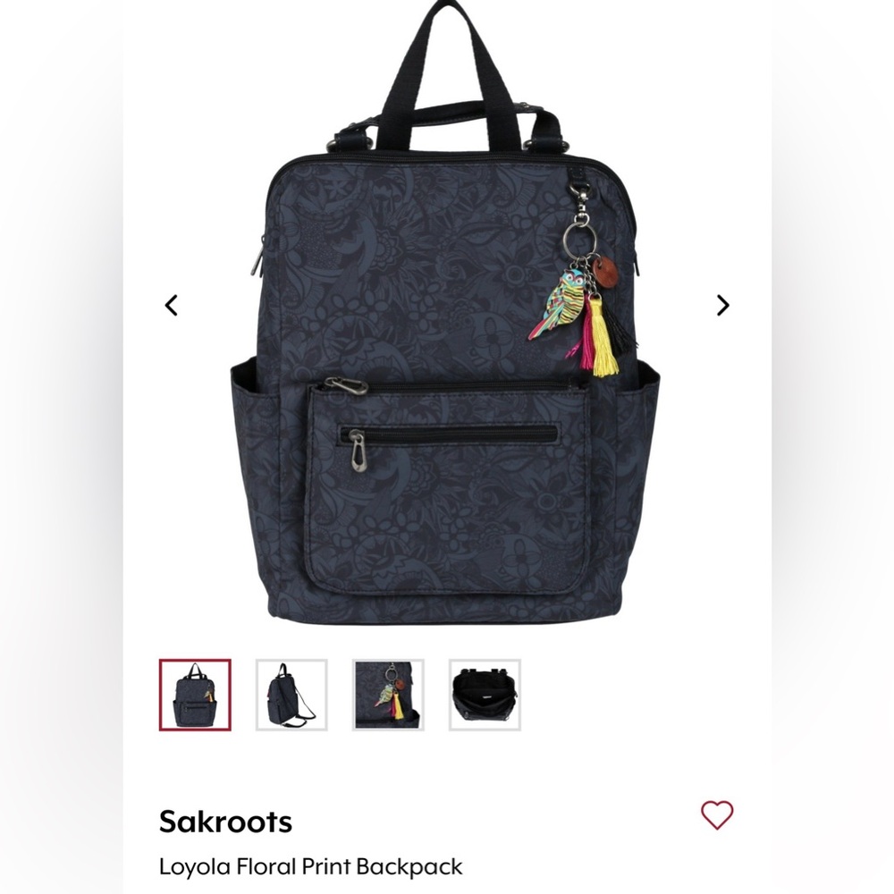 Sak Roots Black Backpack with owl 🦉 Keychain